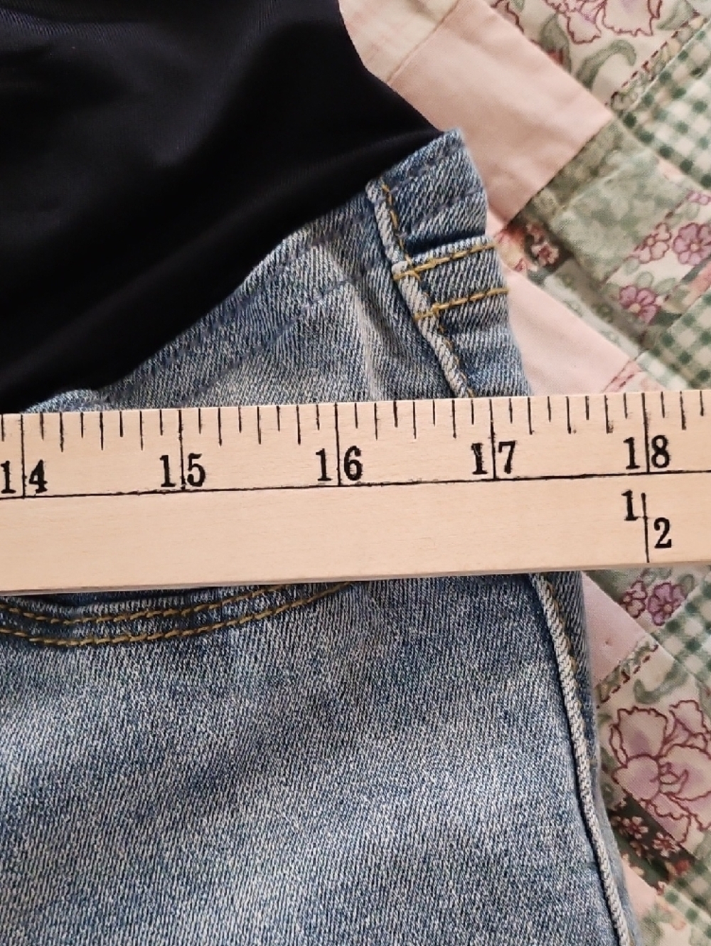 Isabel Maternity Bermuda Shorts- Crossover Panel- Distressed Denim - Size 10 - Picture 3 of 7